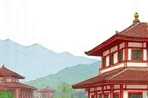 条漫玻璃巷口的花店封面玻璃门与花桶